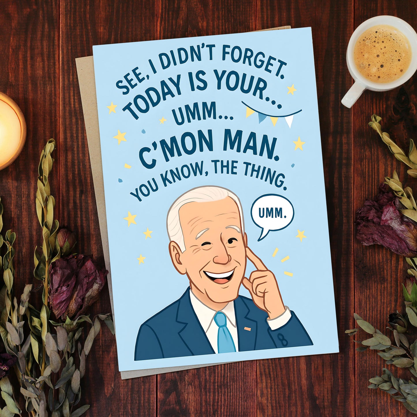 Sleepy Joe Biden Confused Birthday Card