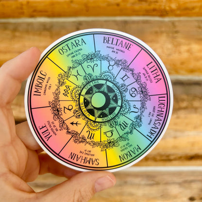 Wiccan Wheel of the Year: Waterproof Vinyl Sticker