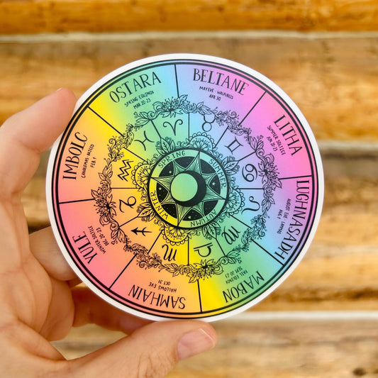 Wiccan Wheel of the Year: Waterproof Vinyl Sticker