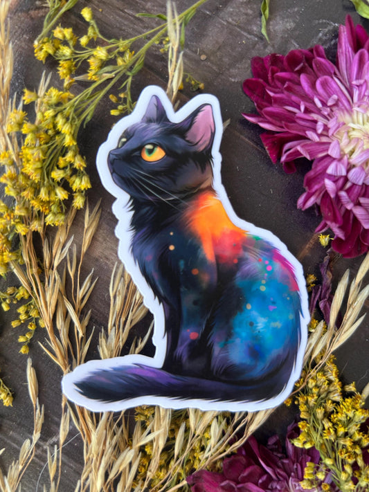 Magical Black Cat WATERPROOF Sticker