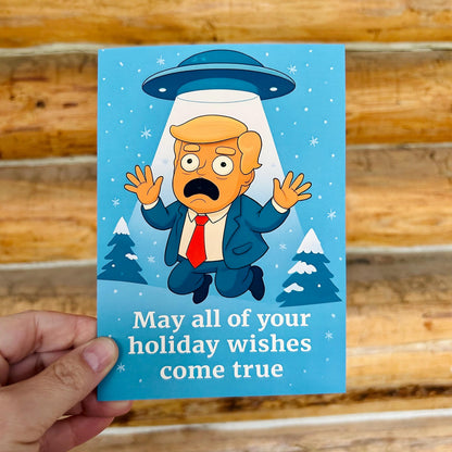 Funny UFO Anti Trump: Holiday Christmas Greeting Card