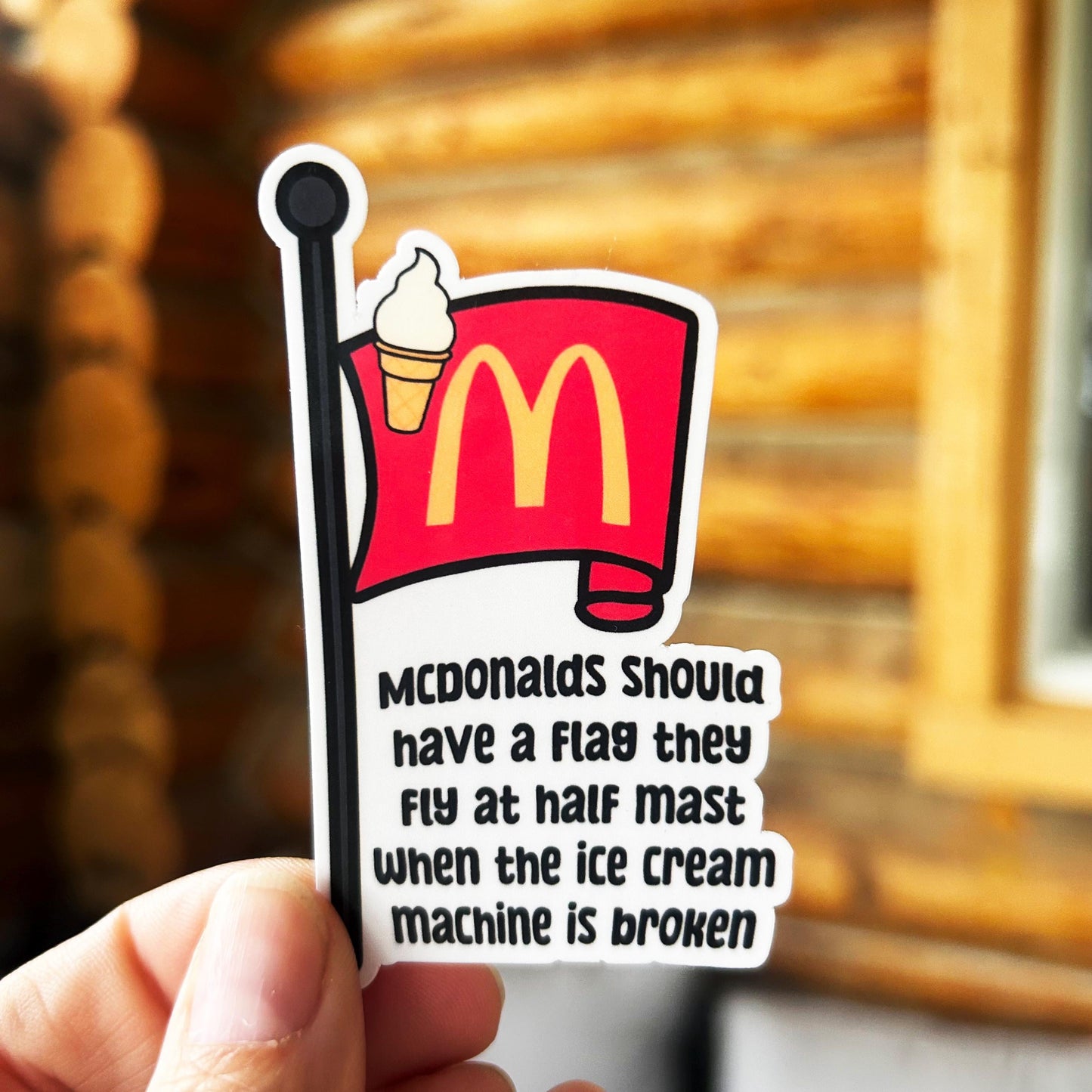 Funny McDonald's Sticker : Vinyl WATERPROOF Sticker