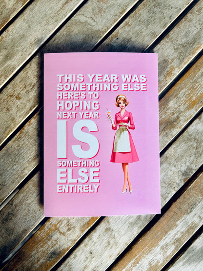 Funny Retro New Year Cards – 1950s Housewife Holiday Cards with Sarcastic Humor