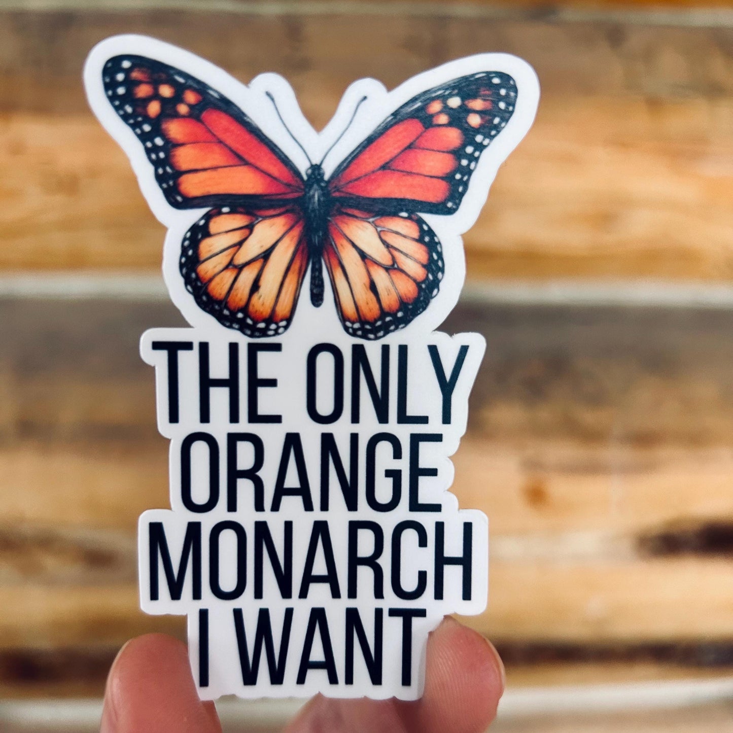 Anti-Trump Protest Sticker: Orange Monarch Butterfly Vinyl Decal