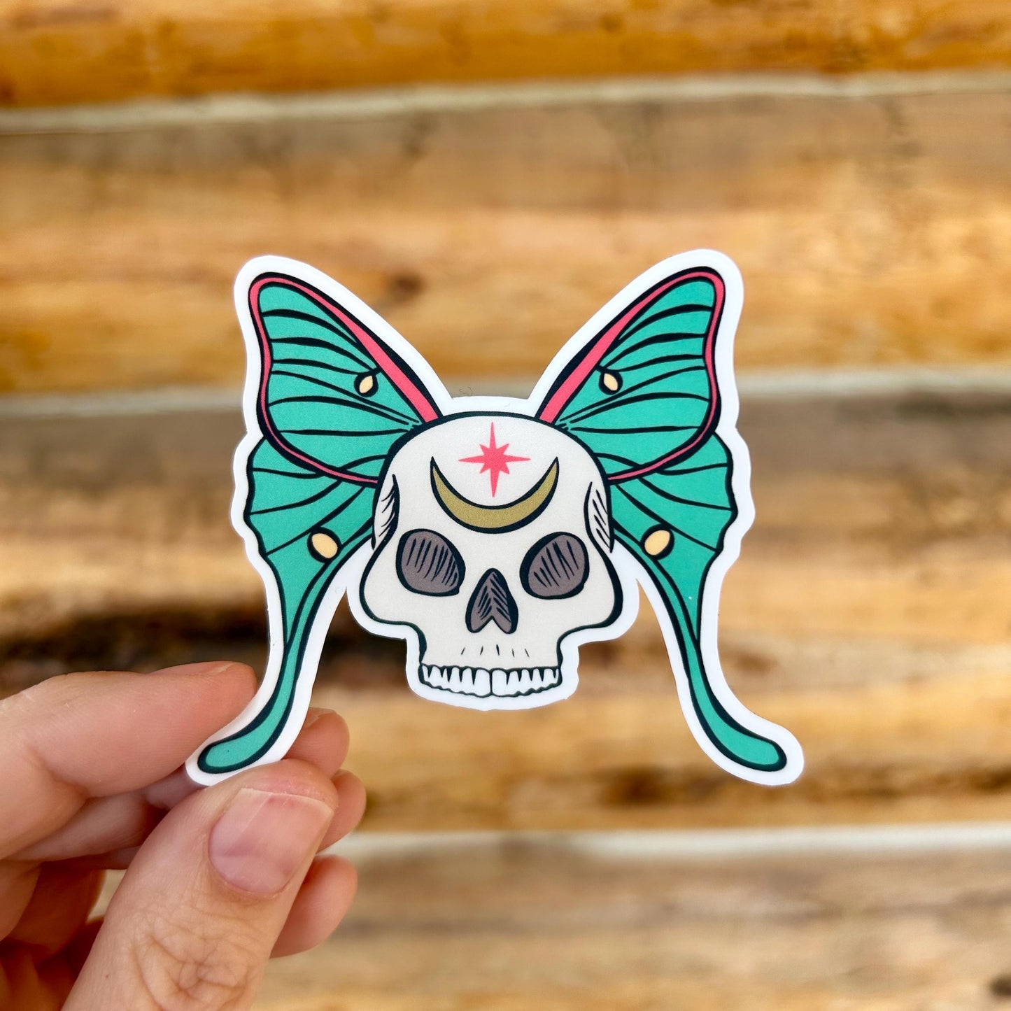 Skull Moth: Waterproof Vinyl Sticker