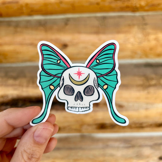 Skull Moth: Waterproof Vinyl Sticker