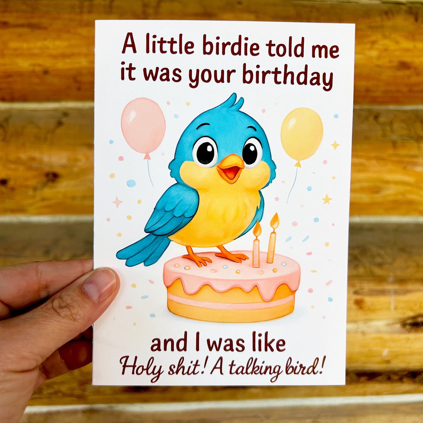 Funny Holy Shit! A Talking Bird Birthday Card: Sarcastic Humor