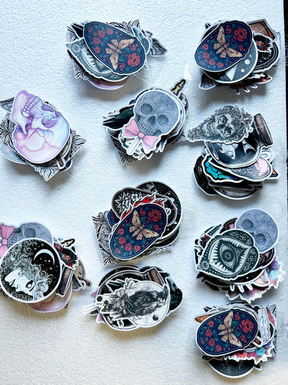 Mystery Sticker Pack (10 Random Designs) – Gothic, Spooky & Alternative Art Stickers