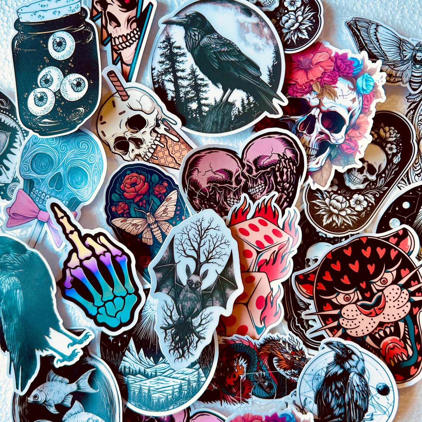 Mystery Sticker Pack (10 Random Designs) – Gothic, Spooky & Alternative Art Stickers
