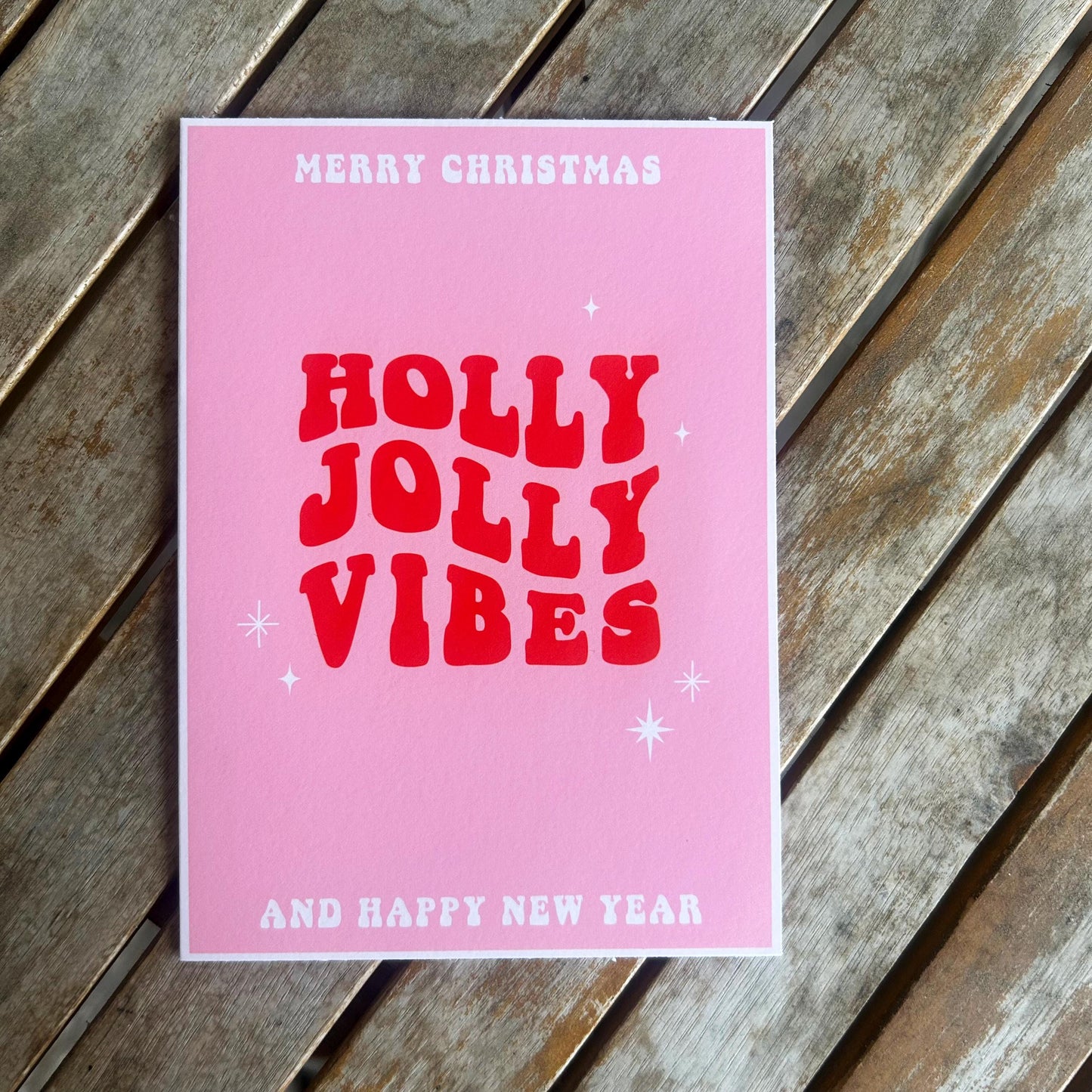 Pink Christmas Card Set: Fun Santa, Rudolph, and Tree Designs