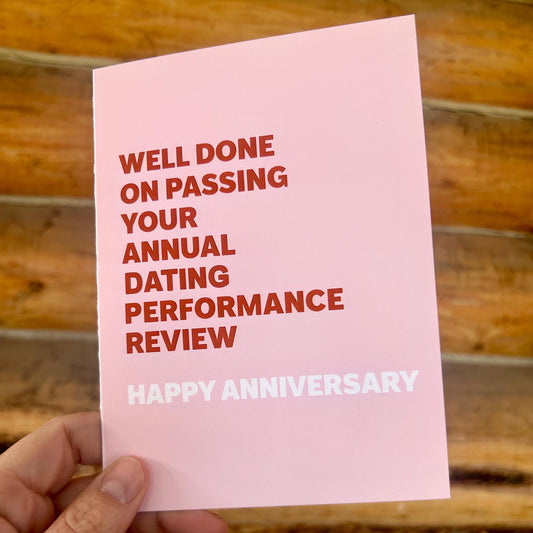 Annual Dating Performance Review -  Anniversary Greeting Card