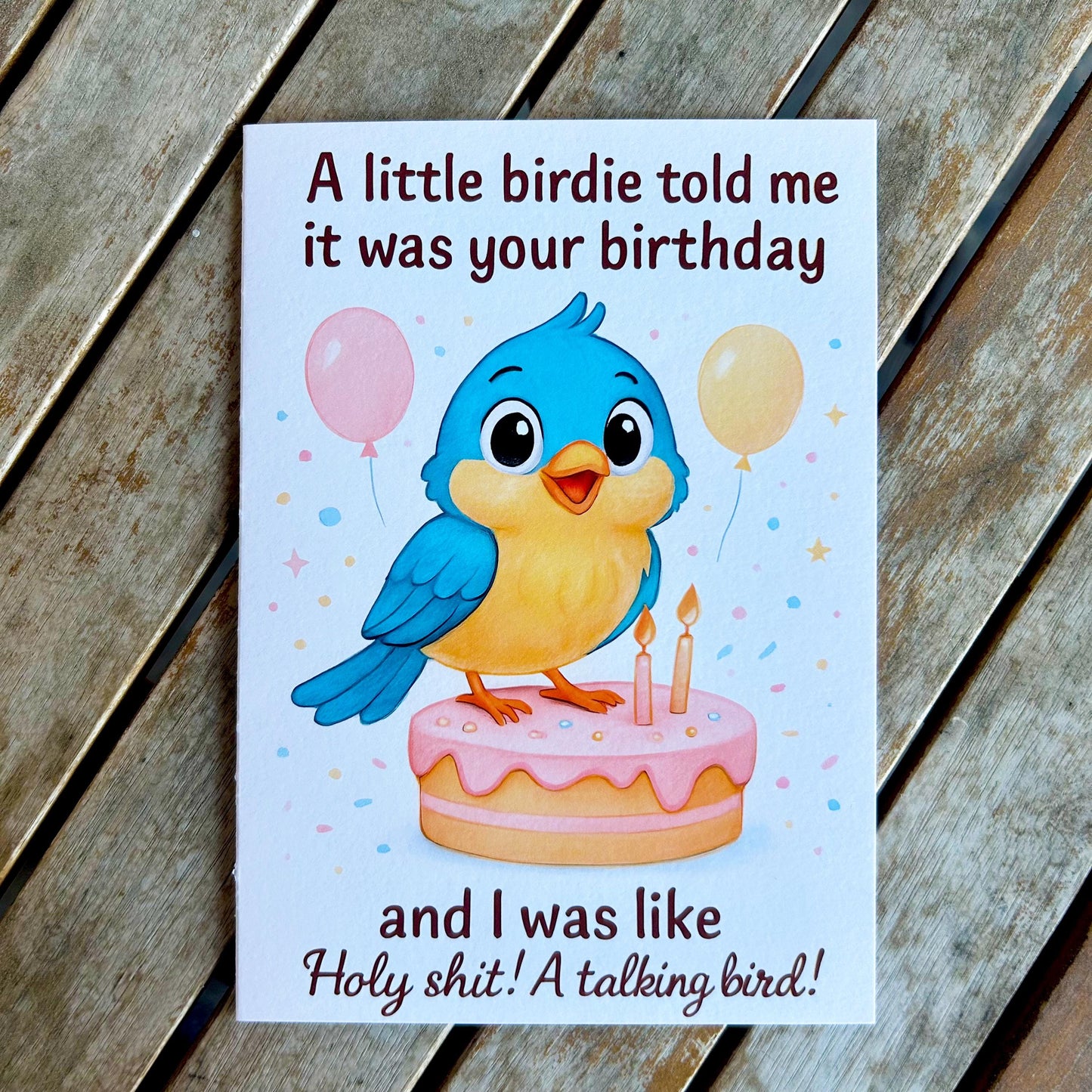 Funny Holy Shit! A Talking Bird Birthday Card: Sarcastic Humor