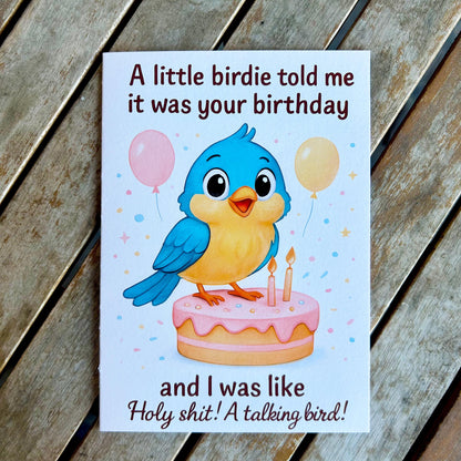 Funny Holy Shit! A Talking Bird Birthday Card: Sarcastic Humor