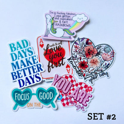 Mini Encouragement Sticker Set – Mental Health & Self-Care Reminders: Vinyl WATERPROOF Stickers