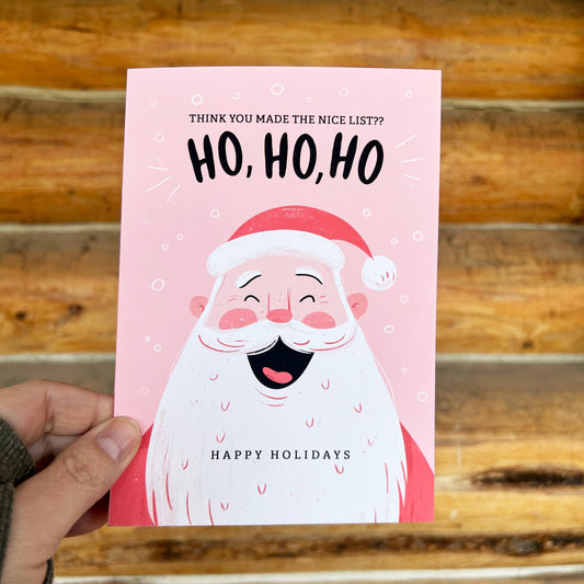 Funny Santa Christmas Card – Cheeky Pink Holiday Greeting