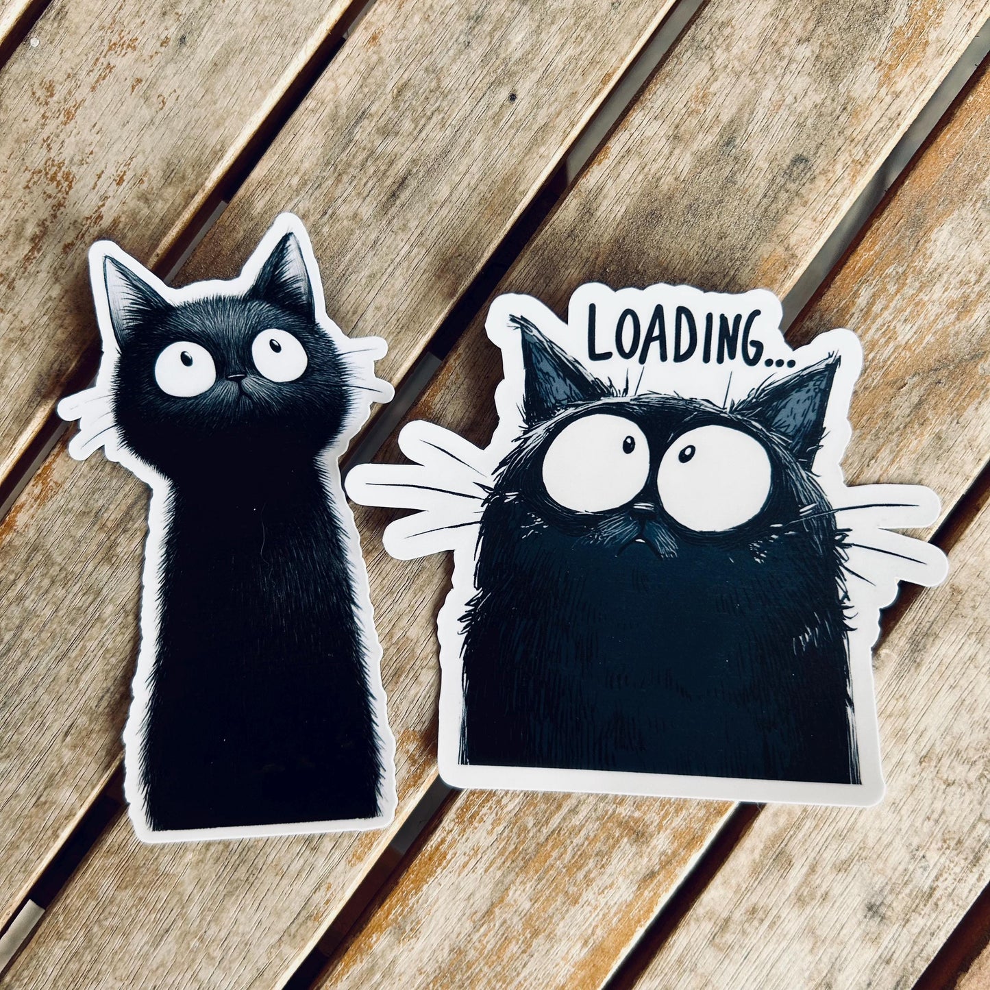 Black Void Loading Black Cat Sticker: Funny Waterproof Vinyl Decal