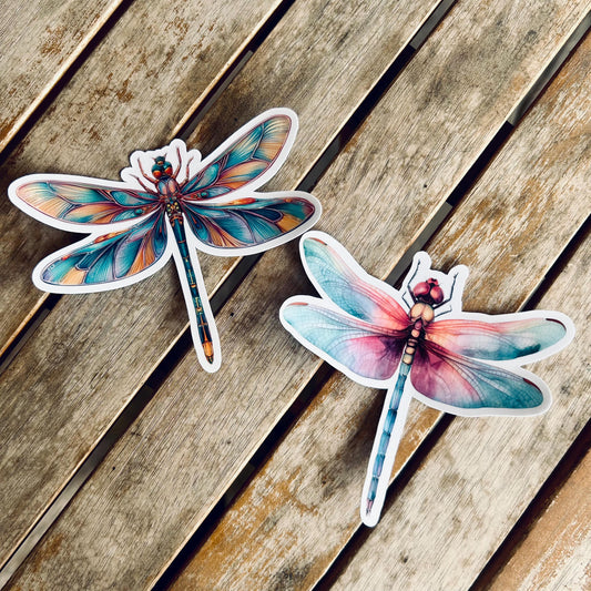 Watercolor Dragonfly: Vinyl WATERPROOF Sticker