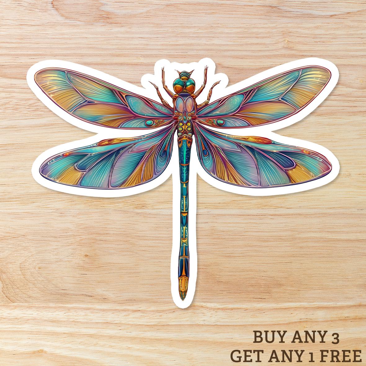 Watercolor Dragonfly: Vinyl WATERPROOF Sticker