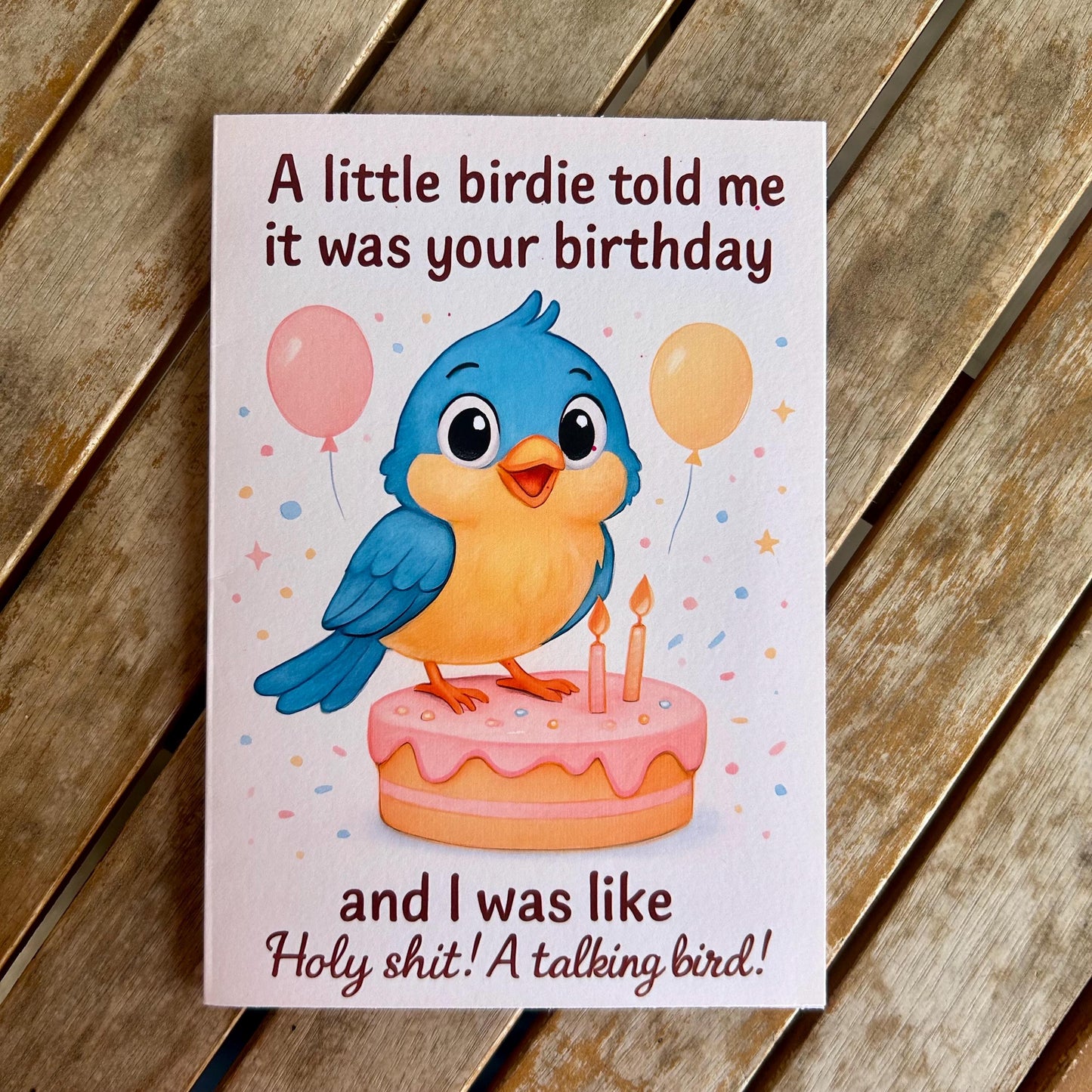 Funny Holy Shit! A Talking Bird Birthday Card: Sarcastic Humor