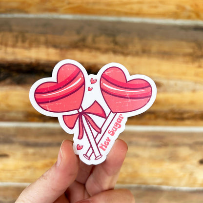 Heart Shaped Lollipops "Hey Sugar": Vinyl WATERPROOF Sticker