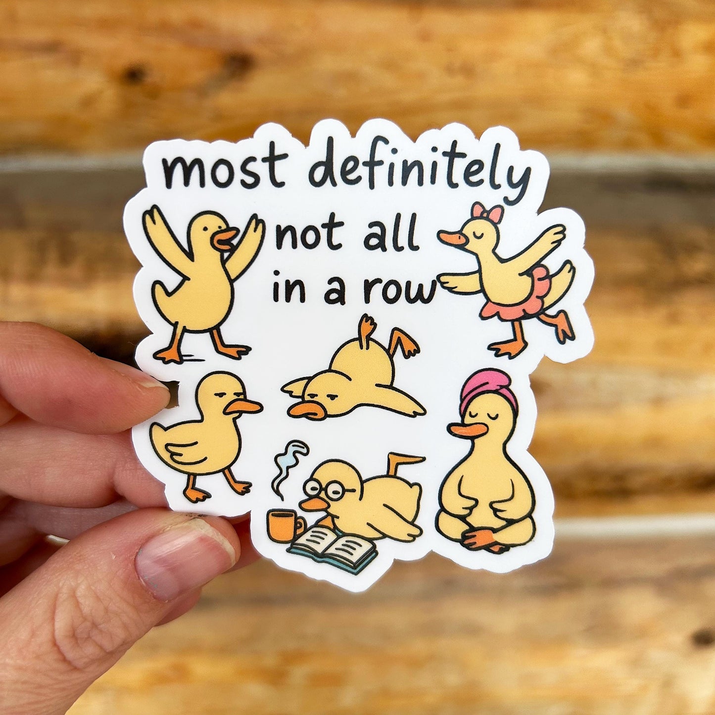 Silly Ducks Not in a Row: Vinyl WATERPROOF Sticker