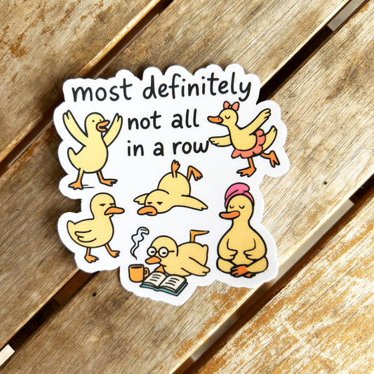 Silly Ducks Not in a Row: Vinyl WATERPROOF Sticker