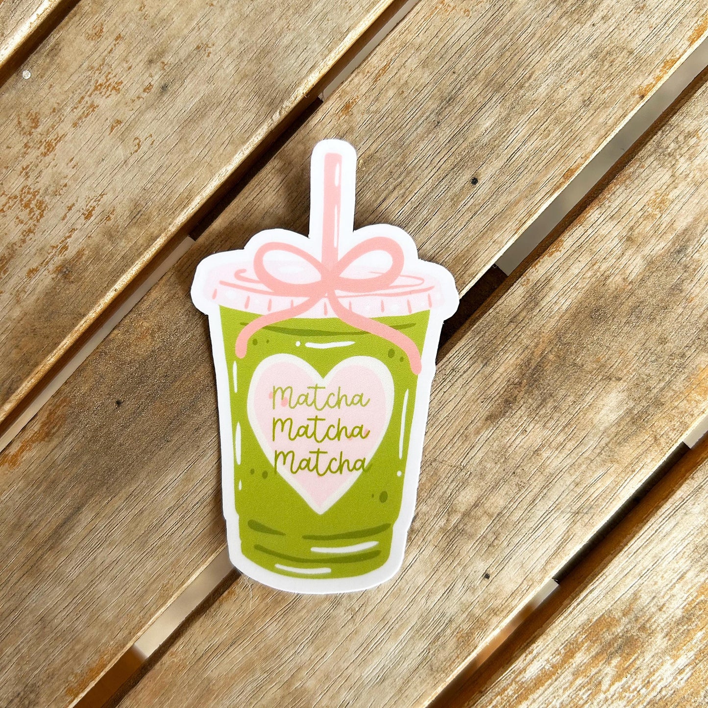 Iced Matcha Sticker: Waterproof Vinyl Sticker