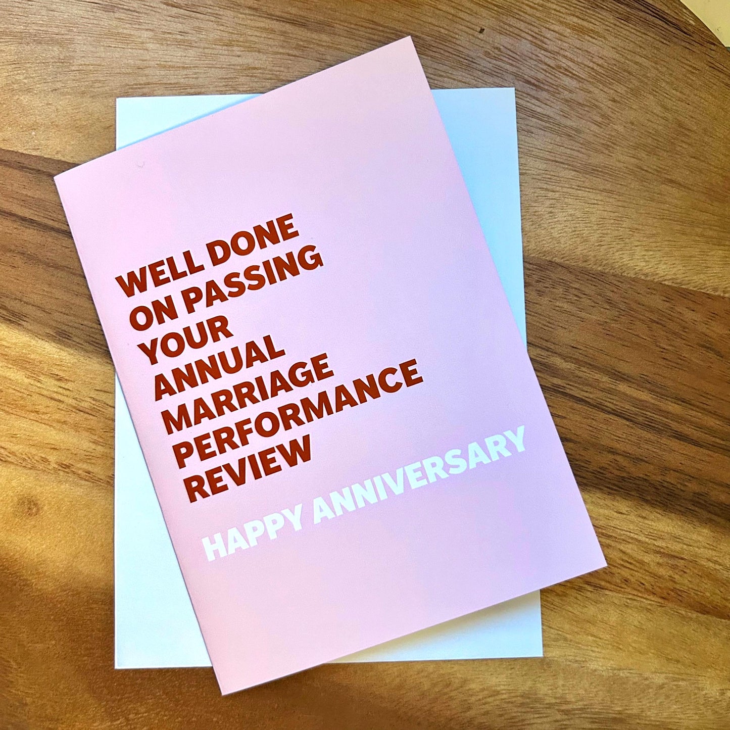Annual Marriage Performance Review -  Anniversary Greeting Card