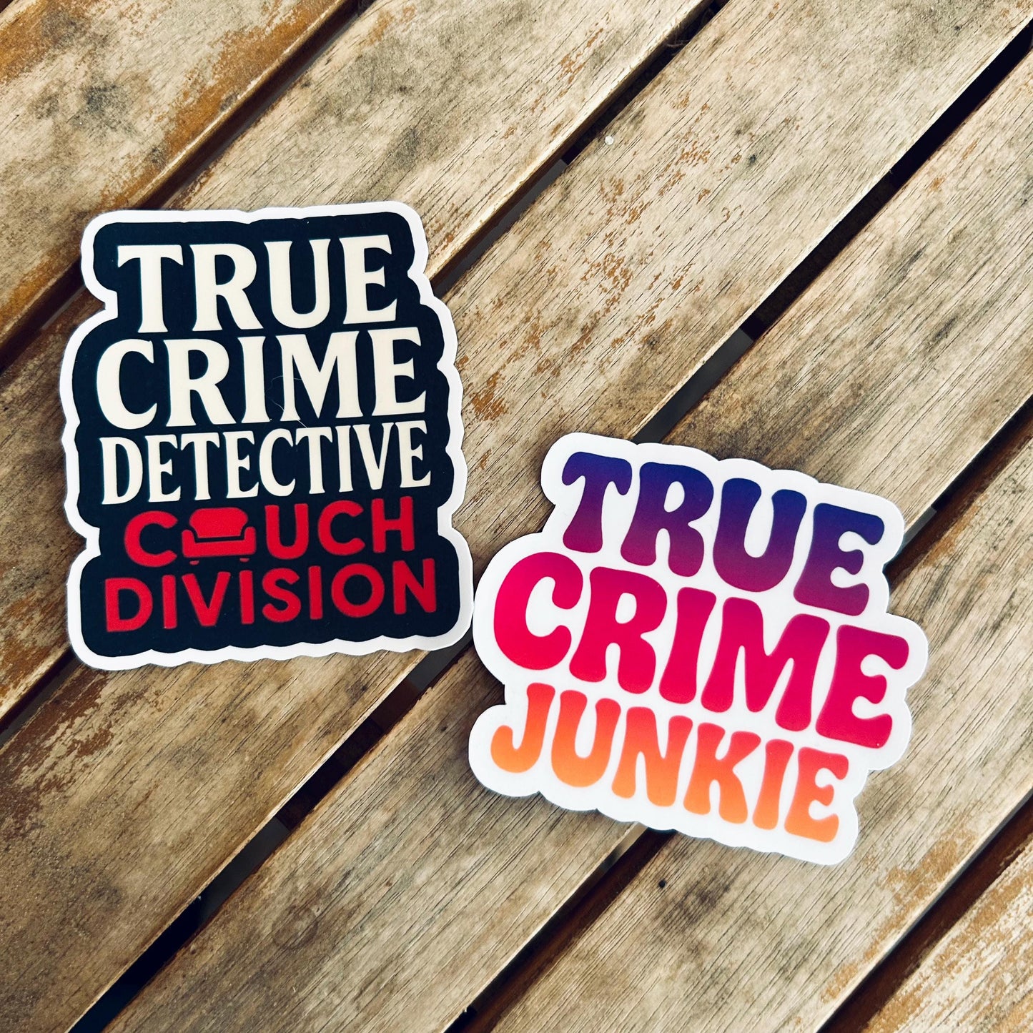 True Crime Stickers: Vinyl WATERPROOF Sticker