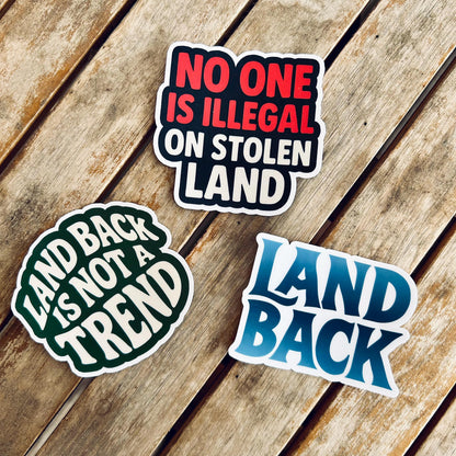 Indigenous-Inspired Sticker Set – Land Back, Vinyl Waterproof Stickers