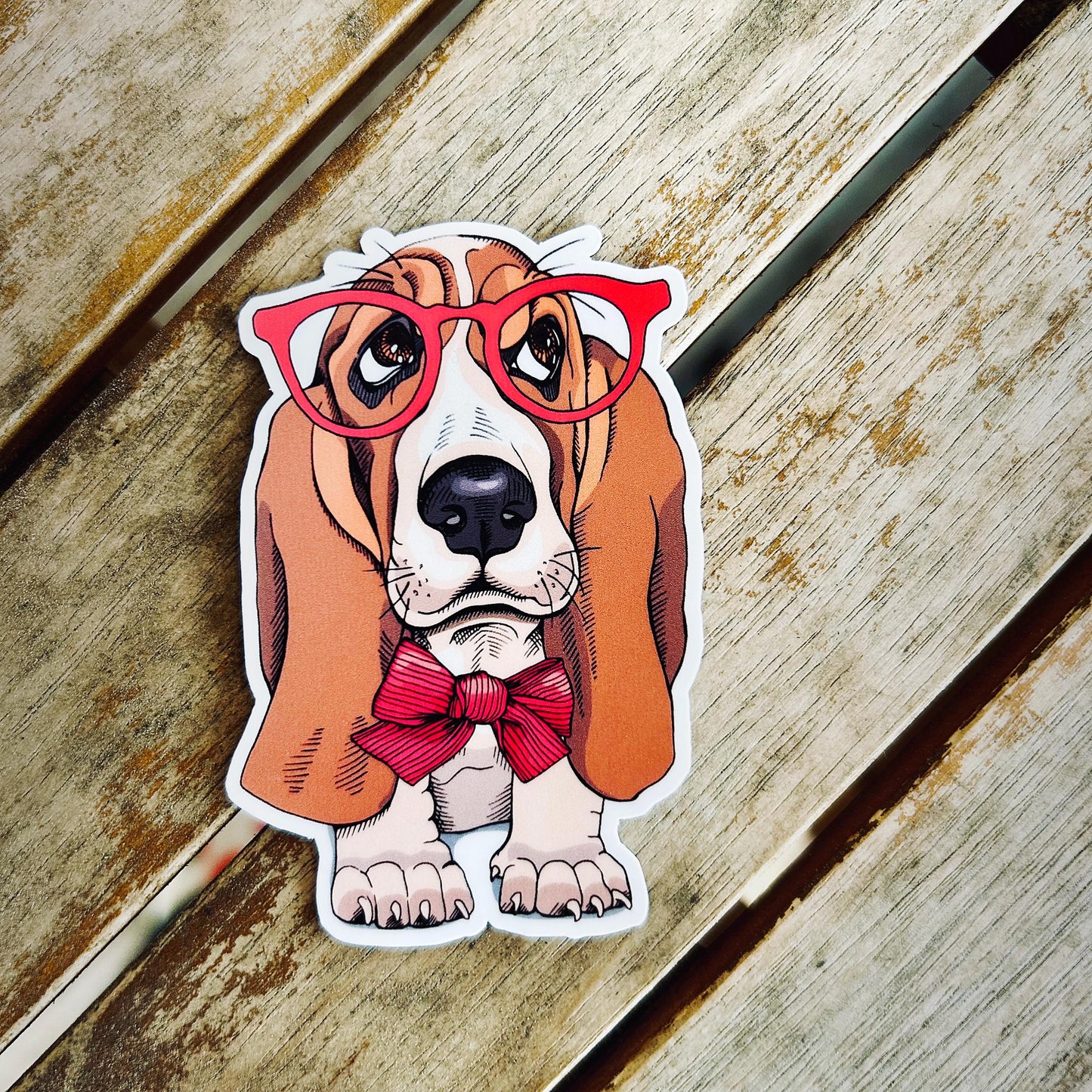 Basset Hounds: Vinyl WATERPROOF Sticker