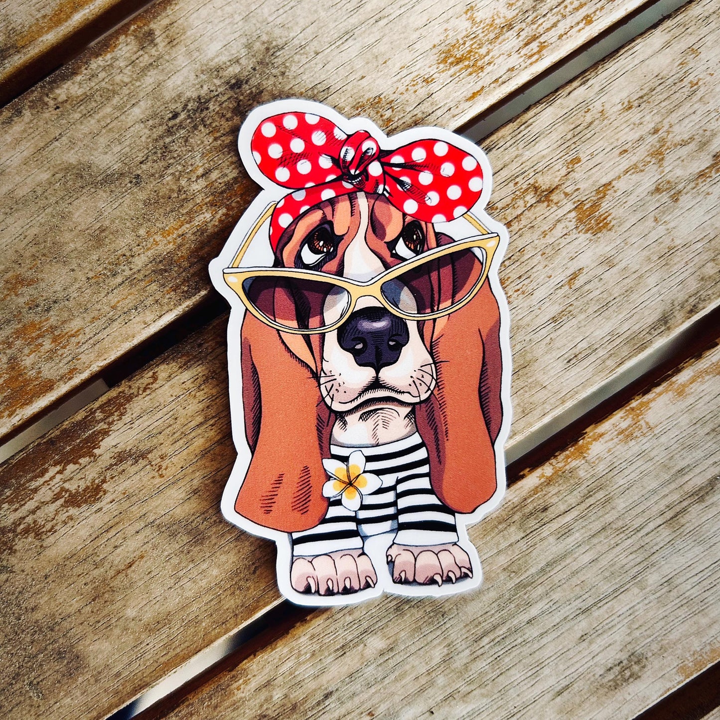 Basset Hounds: Vinyl WATERPROOF Sticker