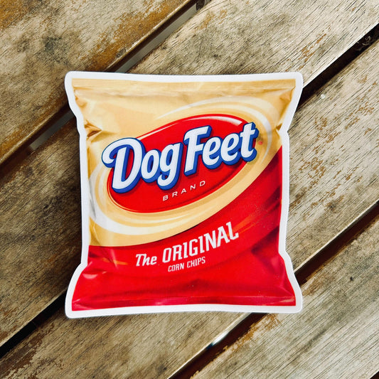 Dog Feet Corn Chips: Vinyl WATERPROOF Sticker