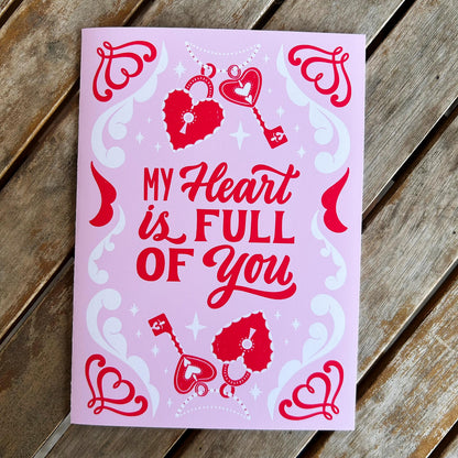 Romantic Card – “Perfect Match” or “My Heart Is Full of You” – Valentines Day or any day!