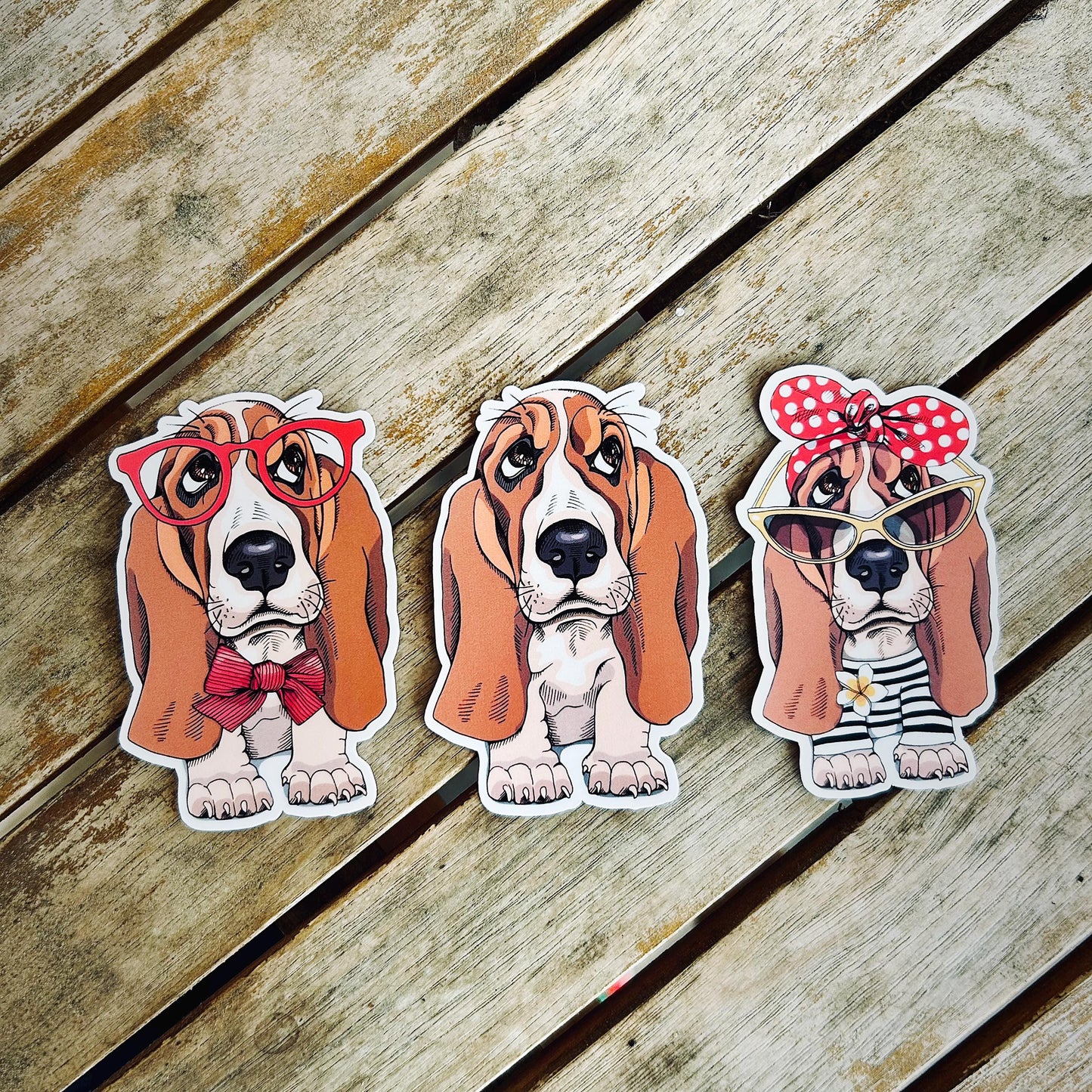 Basset Hounds: Vinyl WATERPROOF Sticker