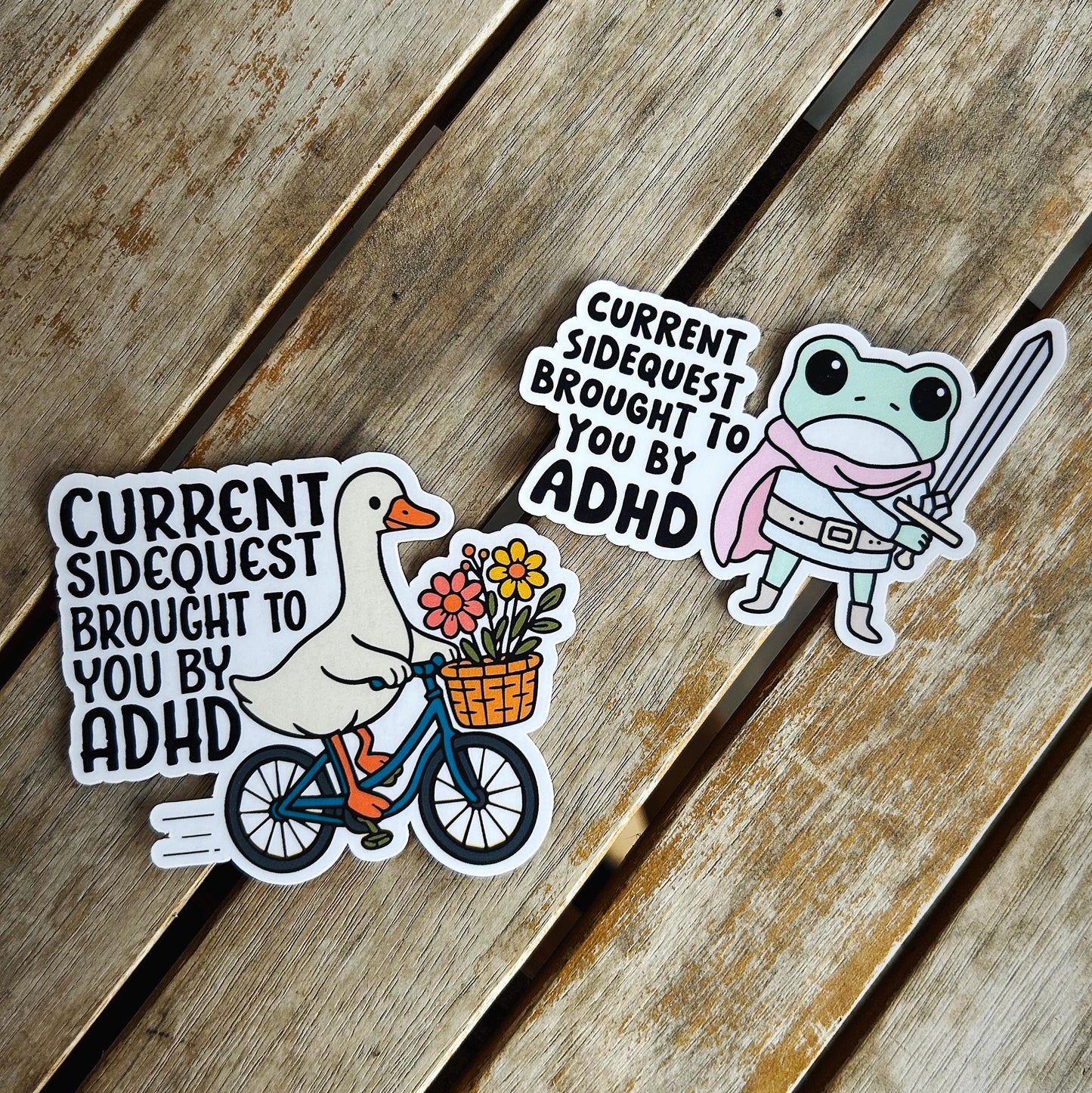 Side Quest Brought to you by ADHD: Vinyl WATERPROOF Sticker