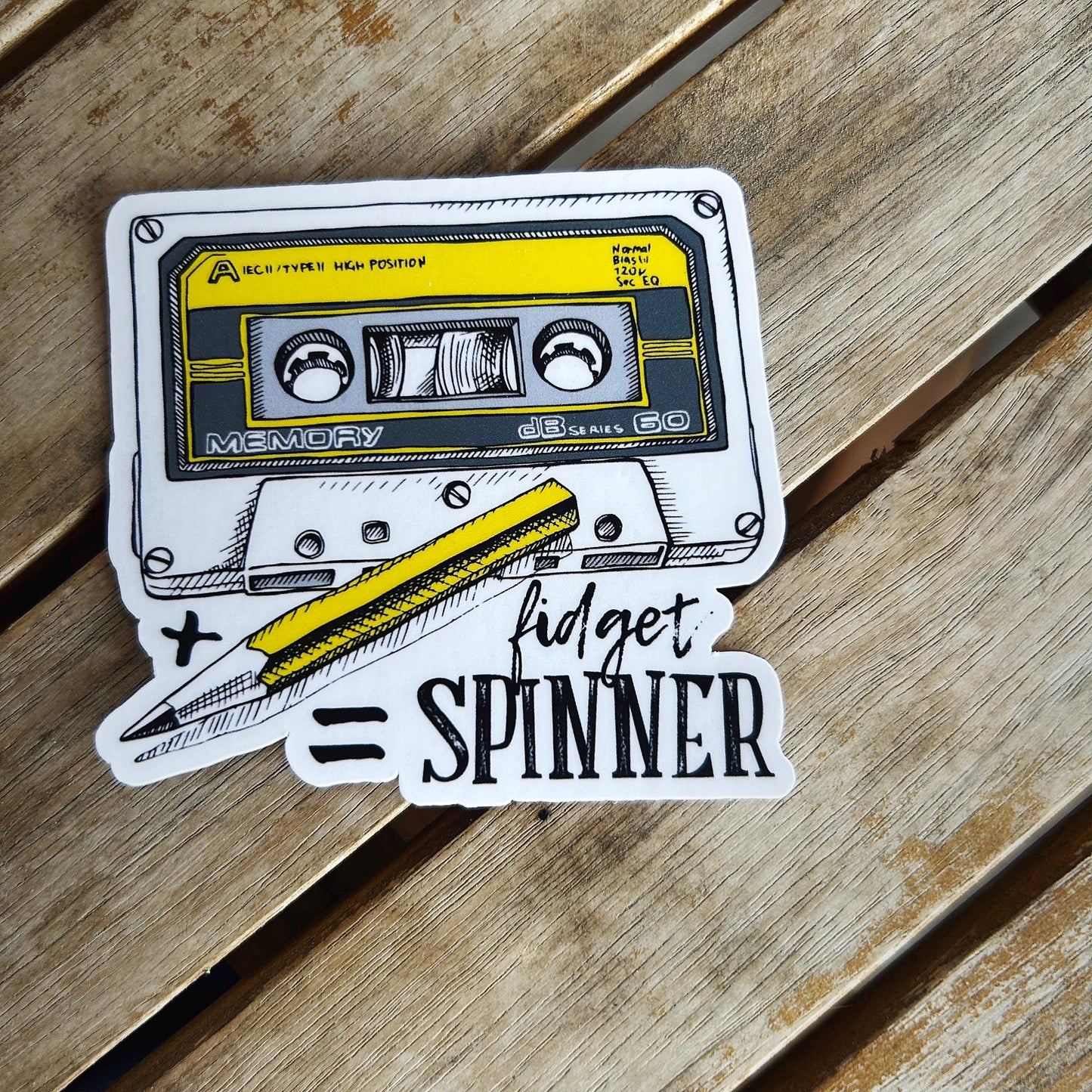 Fidget Spinners for 80s and 90s kids: Vinyl WATERPROOF Sticker