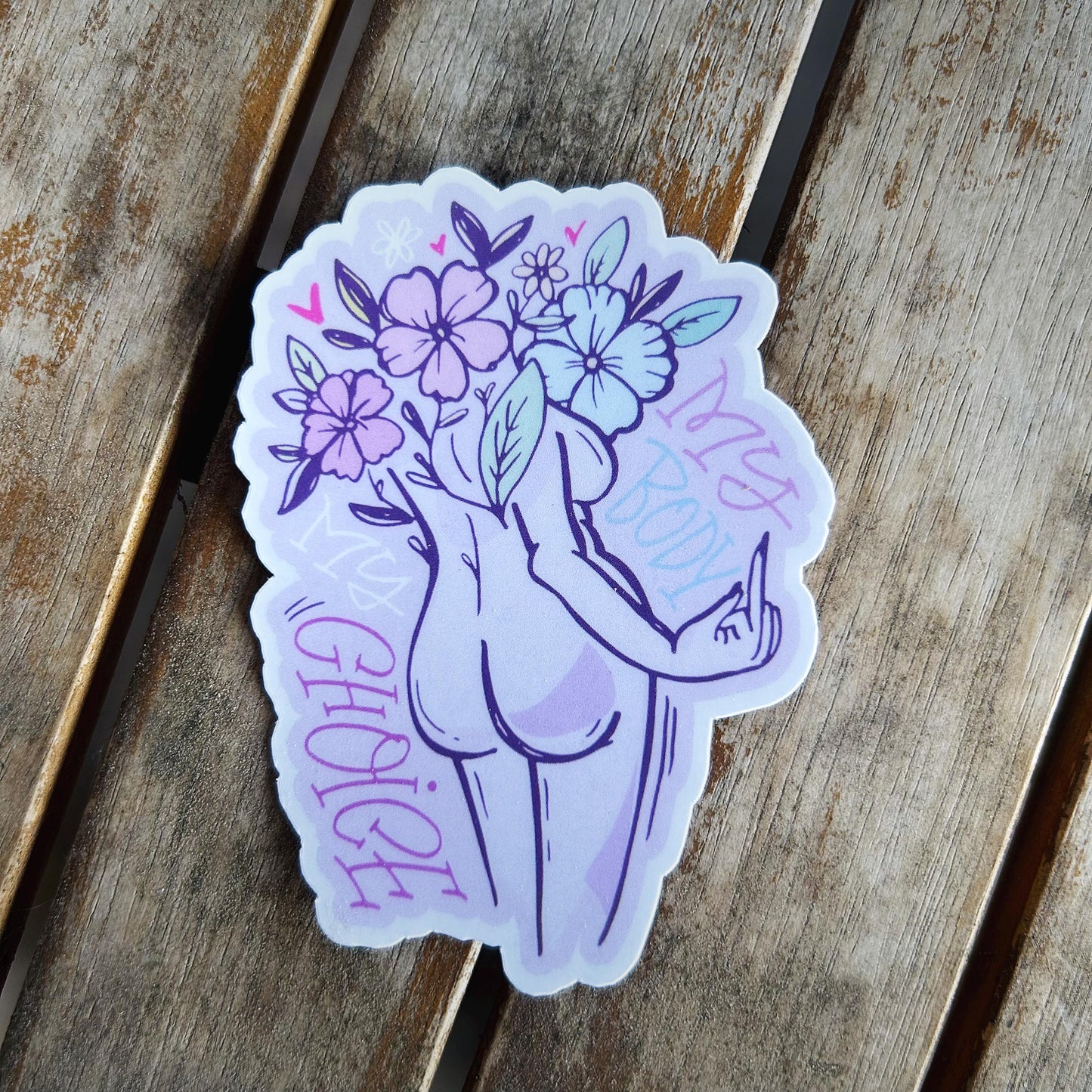 My Body My Choice Sticker (purple): Vinyl WATERPROOF Sticker