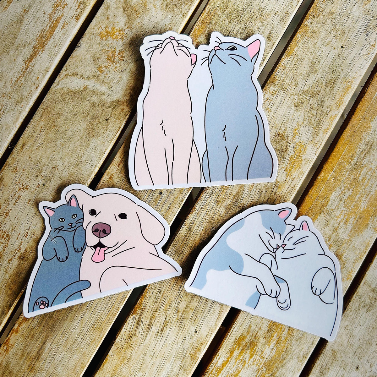 Cat & Dog Lovers Sticker: Vinyl WATERPROOF Sticker