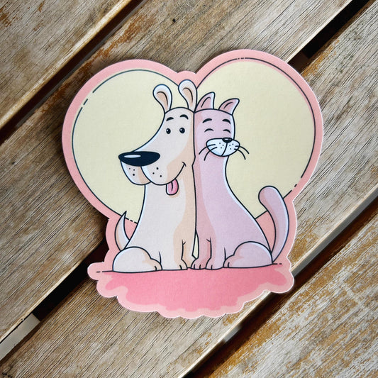 Dog and Cat Sticker: Vinyl WATERPROOF Sticker