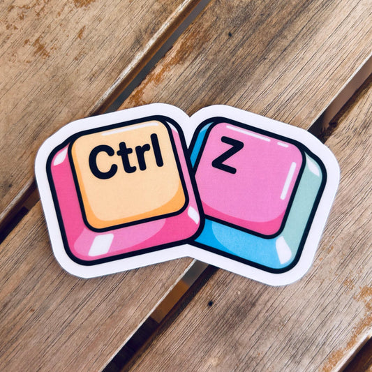 CTRL+Z Keyboard shortcut for "UNDO": Waterproof Vinyl Sticker