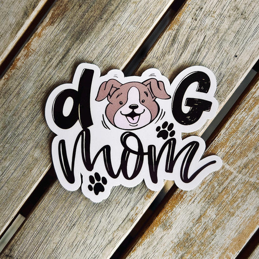 Dog Mom Sticker: Waterproof Vinyl Sticker