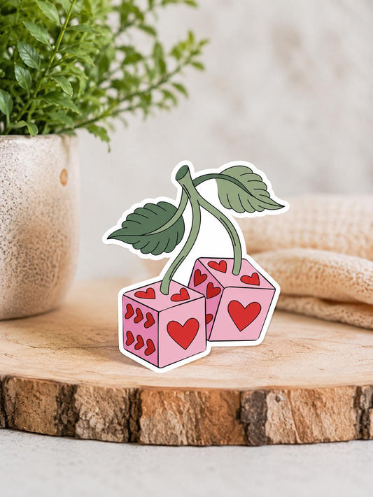 Dice Cherries: Waterproof Vinyl Sticker