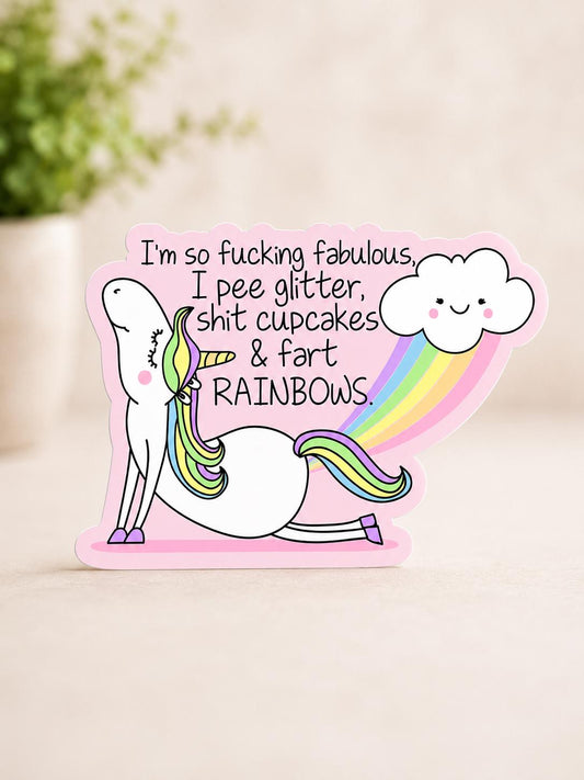 Funny Unicorn Yoga Waterproof Vinyl Sticker