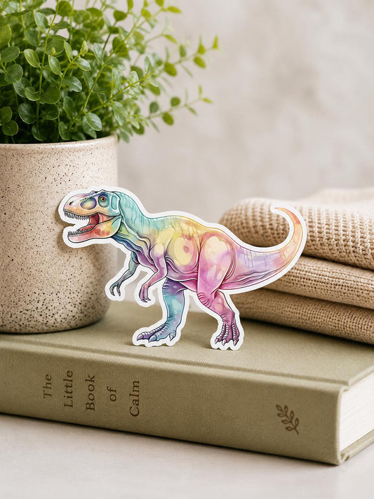 Pastel Tyrannosaurus Rex: Waterproof Vinyl Sticker