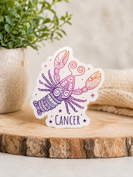 Cancer Zodiac Astrology Sign: Waterproof Vinyl Sticker