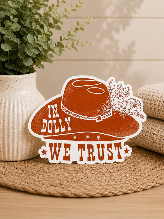 Dolly Parton Cowboy Hat Sticker: Waterproof Vinyl Sticker