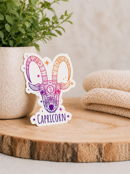 Capricorn Zodiac Astrology Sign: Waterproof Vinyl Sticker