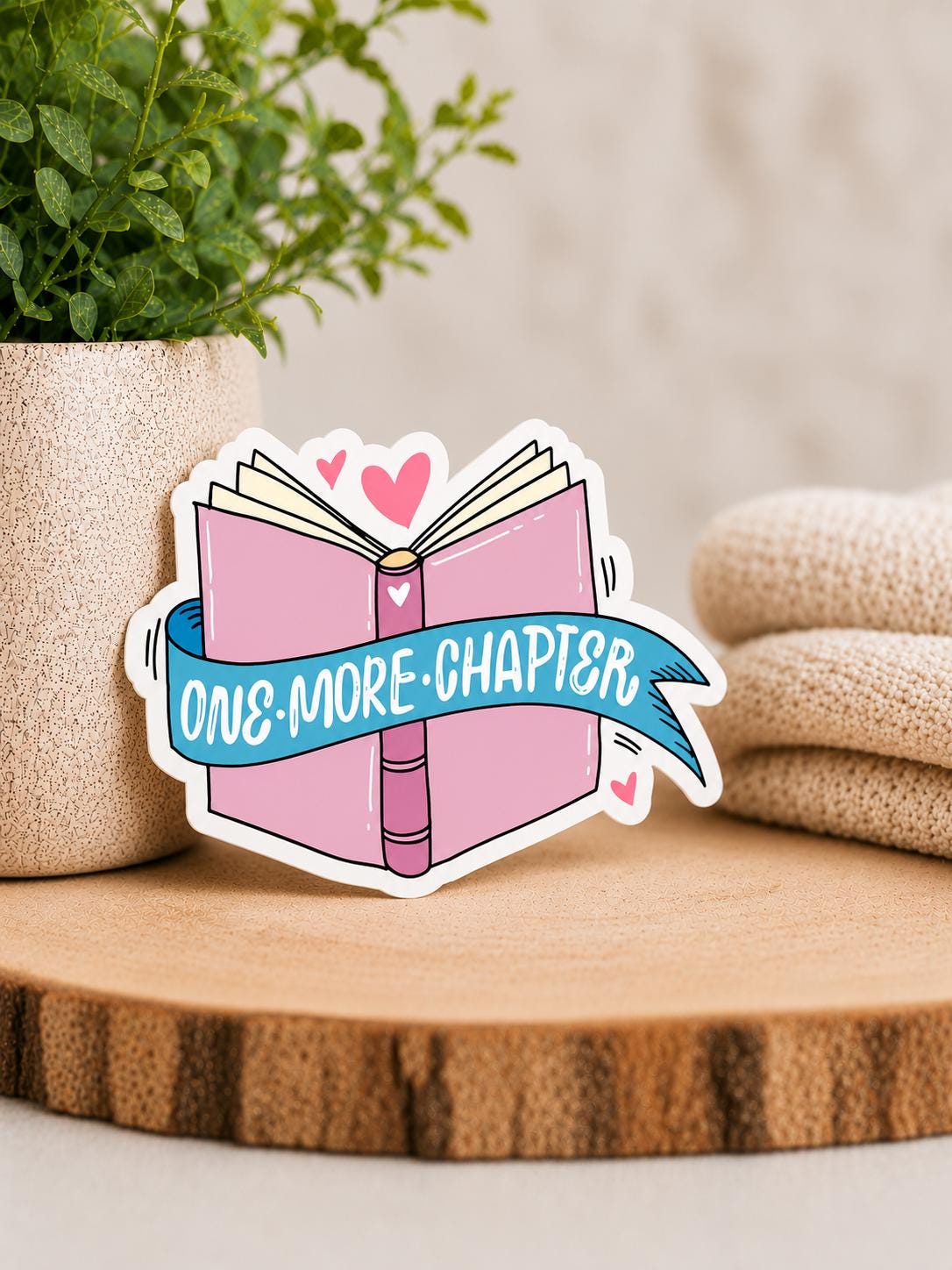 One More Chapter Book Lover: Waterproof Vinyl Sticker