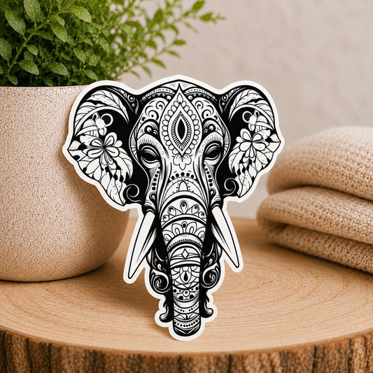 Elephant Mandala Sticker: Waterproof Vinyl Decal